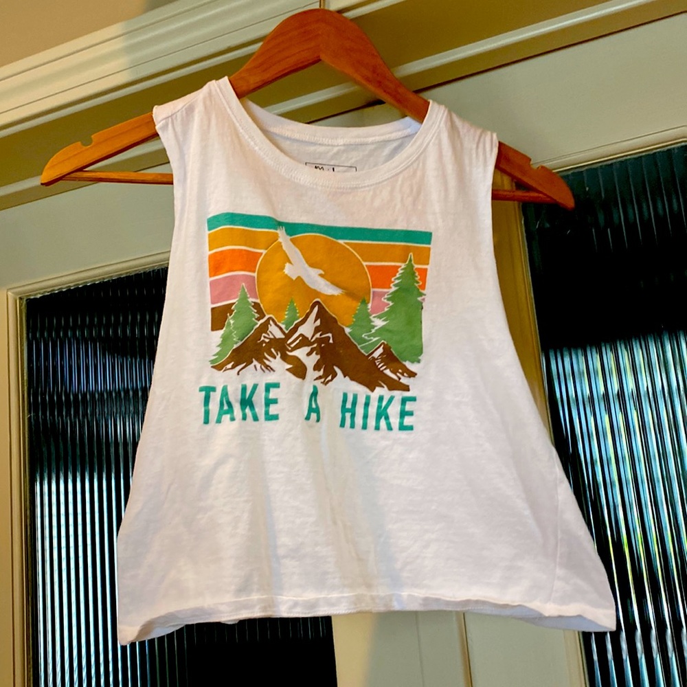 Take a hike crop tank top